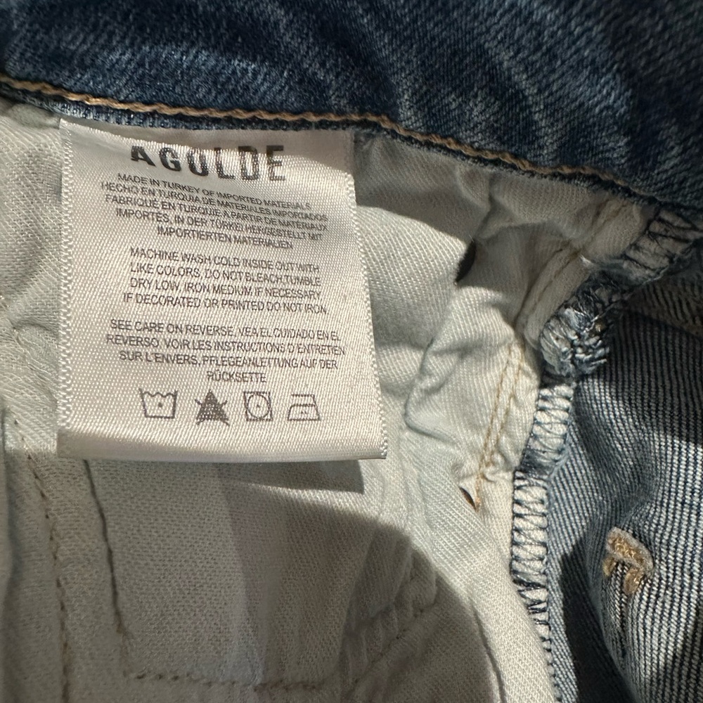 Agolde Button fly stretch medium Blue Straight Leg Jeans Like New ….EUC - Picture 6 of 6